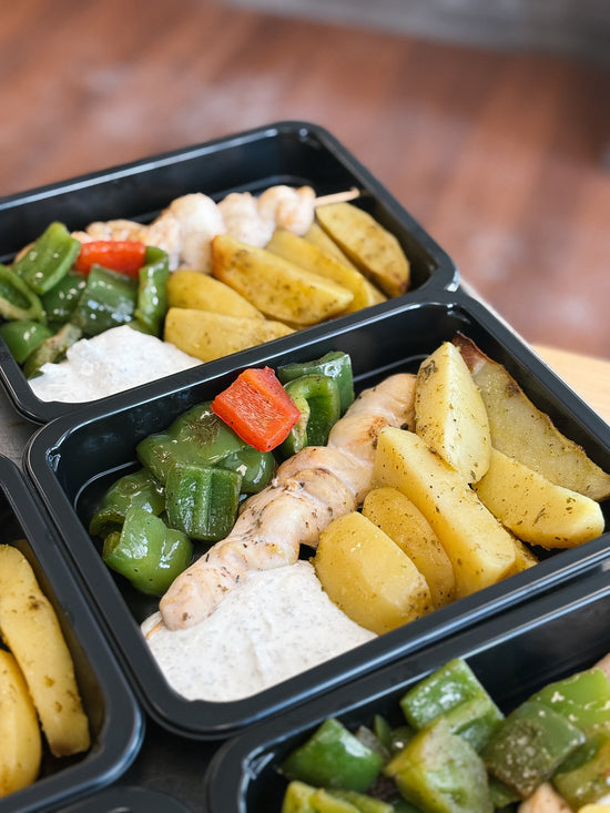 Heat & Eat - Chicken Souvlaki with Lemon Potatoes