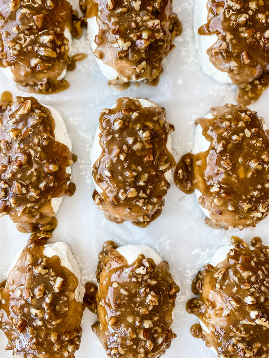 Caramel Topped Goat Cheese Logs